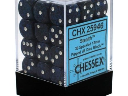 Chessex Speckled 12mm d6 Stealth Block (36) Cheap