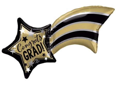 Gold, Silver, Black Grad Shooting Star Supershape 68cm x 55cm Supply