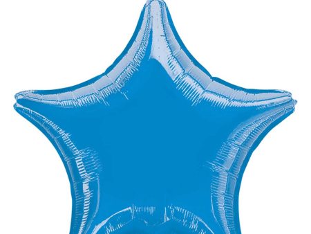 Metallic Blue Star Foil Balloon 19in Discount