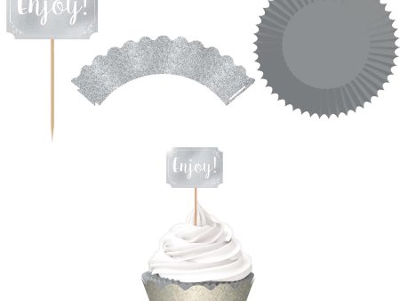 Silver Foil Hot-Stamp Cupcake Kit 24pcs Supply