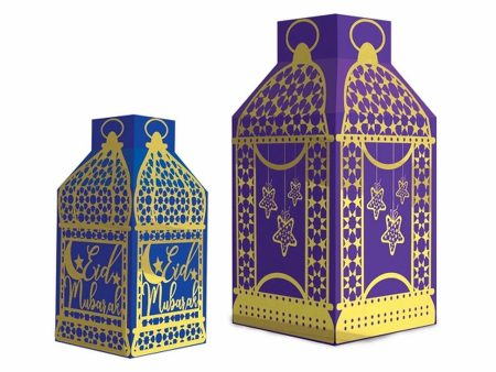 Eid Lantern 3D Table Decorations 5pcs Supply