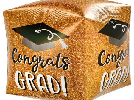 Congrats Grad Sparkle Cubez Balloon 38cm Hot on Sale