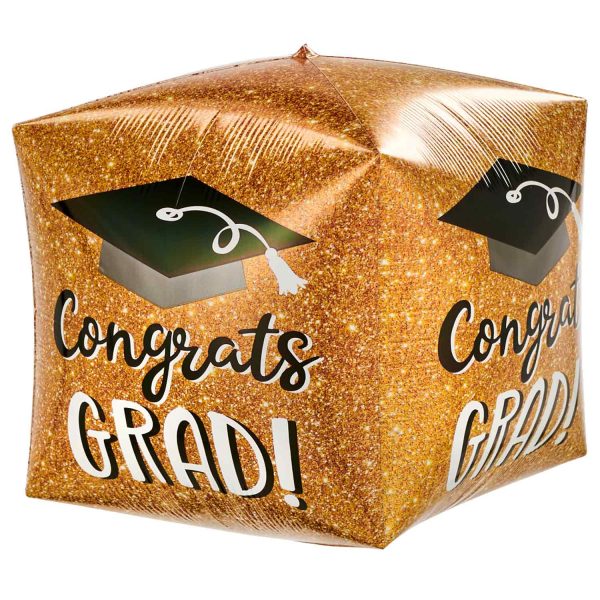 Congrats Grad Sparkle Cubez Balloon 38cm Hot on Sale