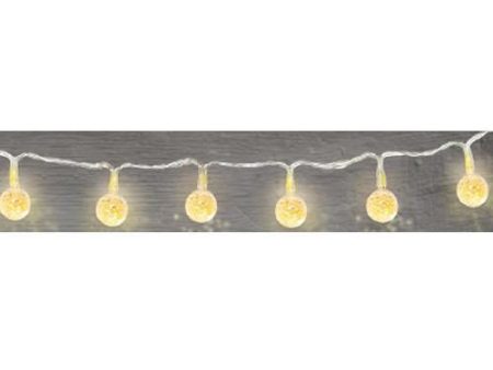 White Crackle Mini Globes String Lights Decoration on Sale