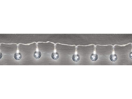 Silver Mercury Mini Globes LED String Lights Decoration Sale