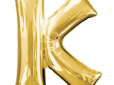 Gold Letter K SuperShape Foil Balloon 34x86cm Cheap