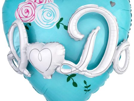 I Do Heart Tiffany Blue Multi-Balloon 28in Online