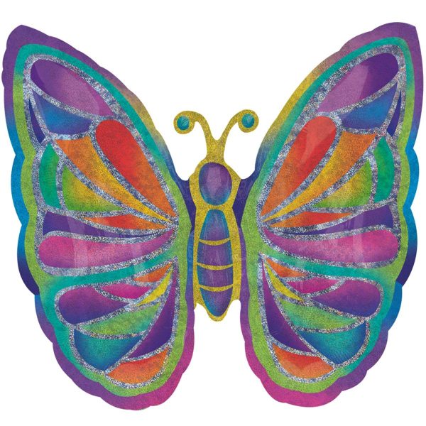 Butterfly Sparkles Holographic Balloon 25in For Discount