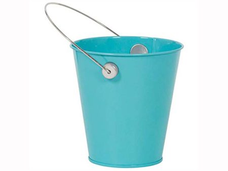 Caribbean Blue Metal Bucket With Handle Discount