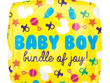 Baby Boy Icons Color Blast Square Balloon 21in Discount