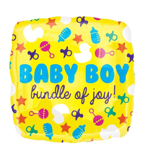 Baby Boy Icons Color Blast Square Balloon 21in Discount