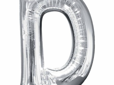 Silver Letter D SuperShape Foil Balloon 34x86cm Discount